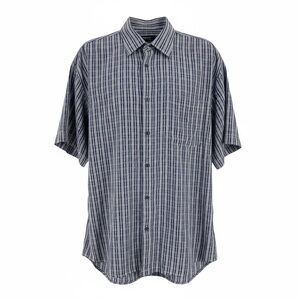 Vintage Zegna Sports Men's Blue Striped Button Up Shirt - Sz XXXL